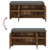vidaXL Banco de Hall com almofada Madeira antiga 100 x 38 x 46 cm