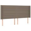 vidaXL Cabeceira cama abas tecido 203x16x118/128 cm cinza-acastanhado
