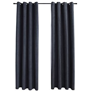 vidaXL Cortinas blackout c/ argolas em metal 2 pcs 140x175cm antracite