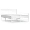 vidaXL Estrutura de cama com cabeceira e p&eacute;s 120x190 cm metal branco