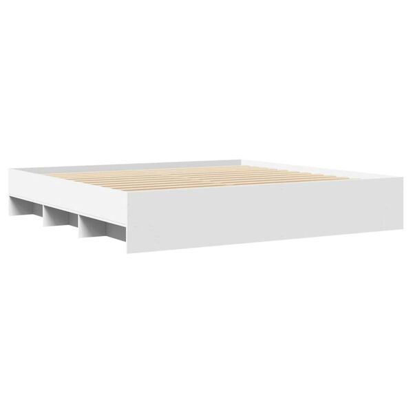 vidaXL Estrutura de cama 200x200 cm derivados de madeira branco