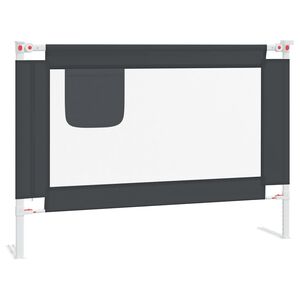 vidaXL Barra seguran&ccedil;a p/ cama infantil tecido 90x25 cm cinza-escuro