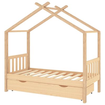 vidaXL Estrutura de cama para criança c/ gaveta 80x160 cm pinho maciço