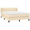vidaXL Cama com molas/colch&atilde;o 140x190 cm tecido cor creme