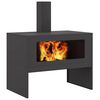 vidaXL Fire Pit Preto 80 x 50 x 96 cm A&ccedil;o laminado a frio