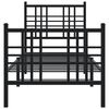 vidaXL Estrutura de cama com cabeceira e p&eacute;s 80x200 cm metal preto