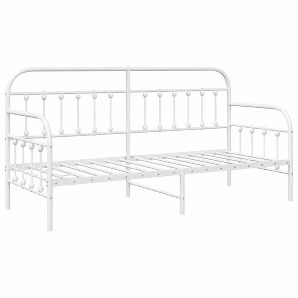 vidaXL Estrutura de cama de dia Branco 80 x 200 cm A&ccedil;o revestido a p&oacute;