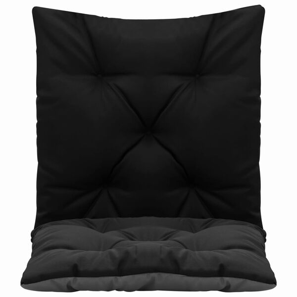 vidaXL Almofad&otilde;es p/ cadeira baloi&ccedil;o 2 pcs 50 cm tecido preto e cinza