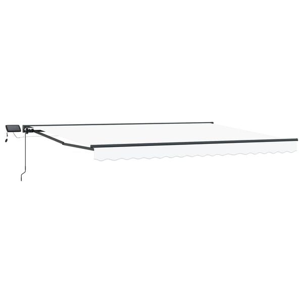vidaXL Estrutura de Toldo Manual com LEDs Branco 4 x 2 m