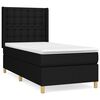 vidaXL Cama com molas/colch&atilde;o 90x200 cm tecido preto