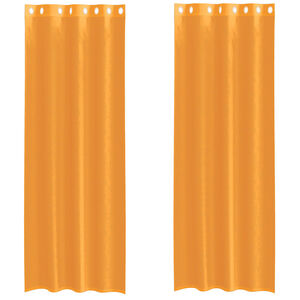 vidaXL Cortinas de voile com ilh&oacute;s 2 pcs laranja 140x300 cm