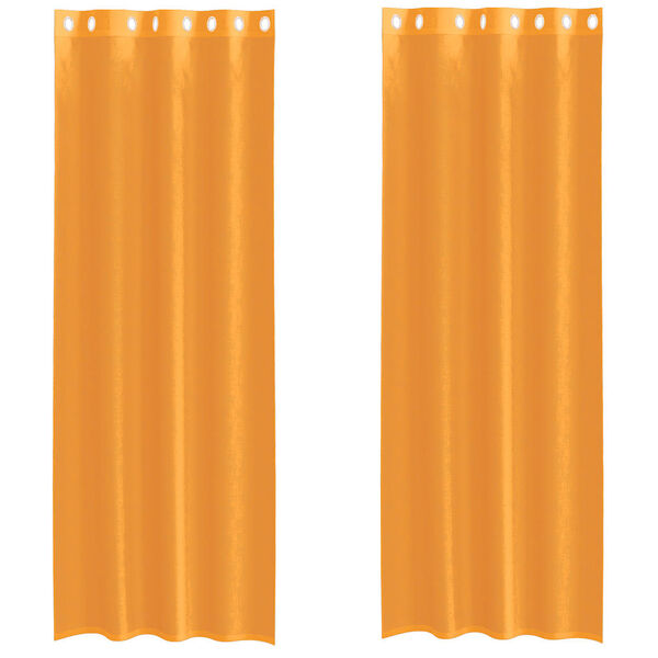 vidaXL Cortinas de voile com ilh&oacute;s 2 pcs laranja 140x300 cm