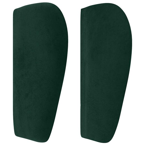 vidaXL Cabeceira de cama c/ abas veludo 103x23x78/88cm verde-escuro