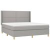 vidaXL Cama box spring c/ colch&atilde;o e LED 160x200 cm tecido cinza-claro