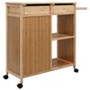 vidaXL Carrinho de Cozinha com Rodas Natural 90,5 x 36 x 86,5 cm Bambu