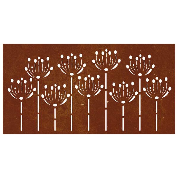 vidaXL Decora&ccedil;&atilde;o p/ muro de jardim 105x55 cm a&ccedil;o corten design flores