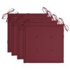 vidaXL Cadeiras jardim c/ almofad&otilde;es vermelho tinto 4 pcs teca maci&ccedil;a
