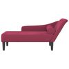 vidaXL Chaise longue com almofadões veludo vermelho tinto