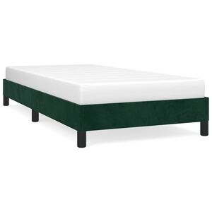 vidaXL Estrutura de cama sem colch&atilde;o 90x190 cm veludo verde-escuro