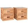 vidaXL Mesas de cabeceira 2 pcs 34x34x34 cm madeira de nogueira maci&ccedil;a
