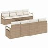 vidaXL Conjunto de Sof&aacute;s com almofada 7 pcs Bege e Creme vime PE