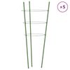 vidaXL Suportes p/ plantas de jardim c/ 3 an&eacute;is 5 pcs 75 cm a&ccedil;o verde