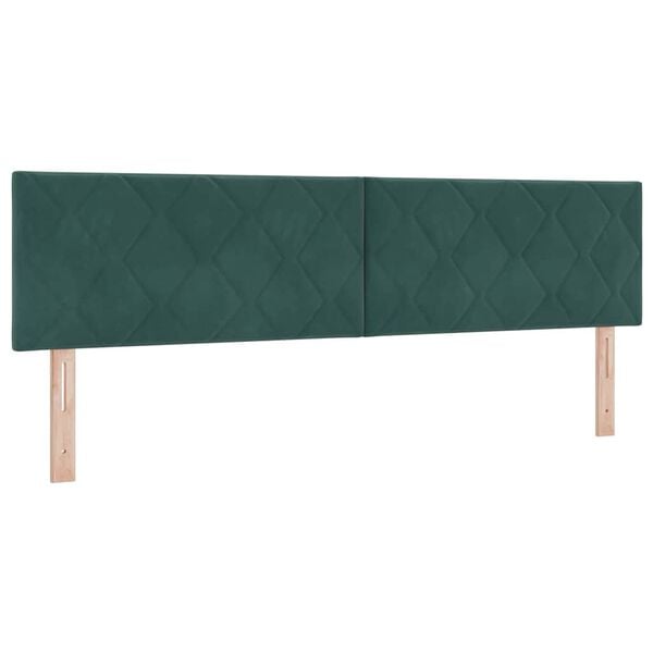 vidaXL Cabeceira com cabeceira Verde-escuro 180 cm Veludo