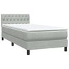 vidaXL Cama box spring c/ colch&atilde;o e LED 100x220 cm veludo cinza-claro