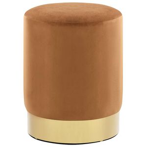 vidaXL Banco 28 x 36 cm veludo castanho e dourado