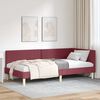 vidaXL Estrutura de Cama de Canto Vinho Vermelho 90 cm x 200 cm Veludo