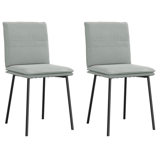 vidaXL Cadeiras de jantar 2 pcs veludo cinzento-claro