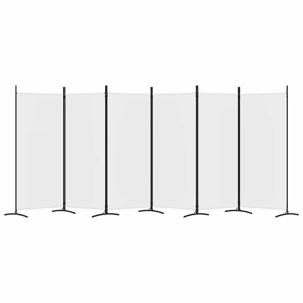 vidaXL Divis&oacute;ria/biombo com 6 pain&eacute;is 520x180 cm tecido branco