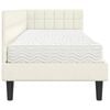 vidaXL Estrutura de Cama de Canto com Colch&atilde;o 2 pcs Creme Veludo