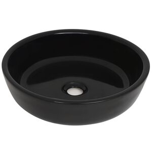 vidaXL Lavat&oacute;rio redondo em cer&acirc;mica 42x12 cm preto