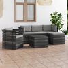 vidaXL 6 pcs conjunto lounge de paletes com almofad&otilde;es pinho maci&ccedil;o