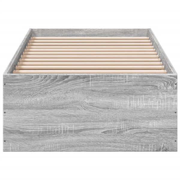 vidaXL Estrutura cama 100x200 cm derivados de madeira cinzento sonoma
