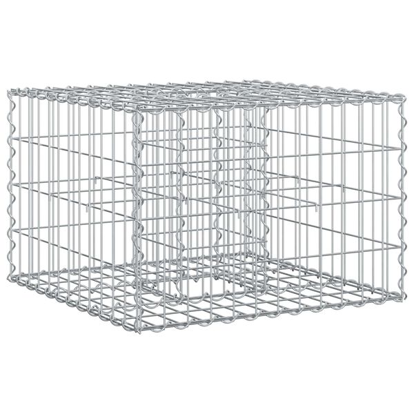 vidaXL Cama elevada de gabi&atilde;o Prateado 60 x 60 x 40 cm A&ccedil;o Galvanizado