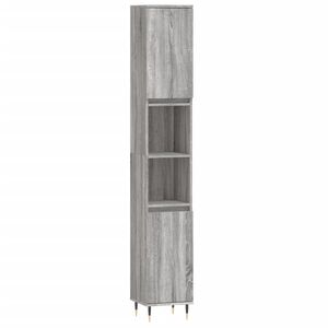 vidaXL Arm&aacute;rio WC 30x30x190 cm derivados de madeira cinzento sonoma