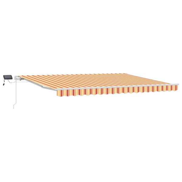 vidaXL Toldo Retr&aacute;til com Manual amarelo e laranja 450 &times;300 cm tecido