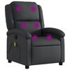 vidaXL Poltrona de massagens reclin&aacute;vel couro genu&iacute;no preto