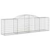 vidaXL Cestos gabi&atilde;o arqueados 3 pcs 300x50x80/100cm ferro galvanizado