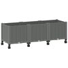 vidaXL Vaso de Jardim com Rodas Cinzento-claro 120 x 40 x 44 cm PP