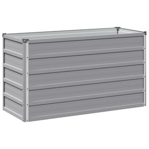 vidaXL Cama de Jardim Elevada Cinzento 100 x 40 x 55 cm