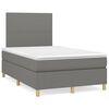 vidaXL Cama box spring c/ colch&atilde;o e LED 120x190 cm tecido cinza-escuro