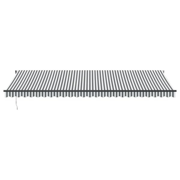 vidaXL Toldo retr&aacute;til manual com luzes LEDs 600x350cm antracite/branco