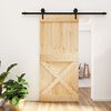 vidaXL Porta de correr com ferragens 95x210 cm madeira de pinho maci&ccedil;a