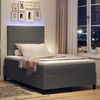 vidaXL Cama Box Spring LED Cinza Claro e Branco 120 x 190 cm