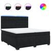 vidaXL Cama com molas/colch&atilde;o 200x200 cm veludo preto