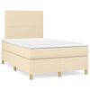 vidaXL Cama boxspring com colch&atilde;o 120x190 cm tecido cor creme
