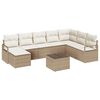 vidaXL Conjunto de Sof&aacute;s 9 unid. Bege e Creme vime PE